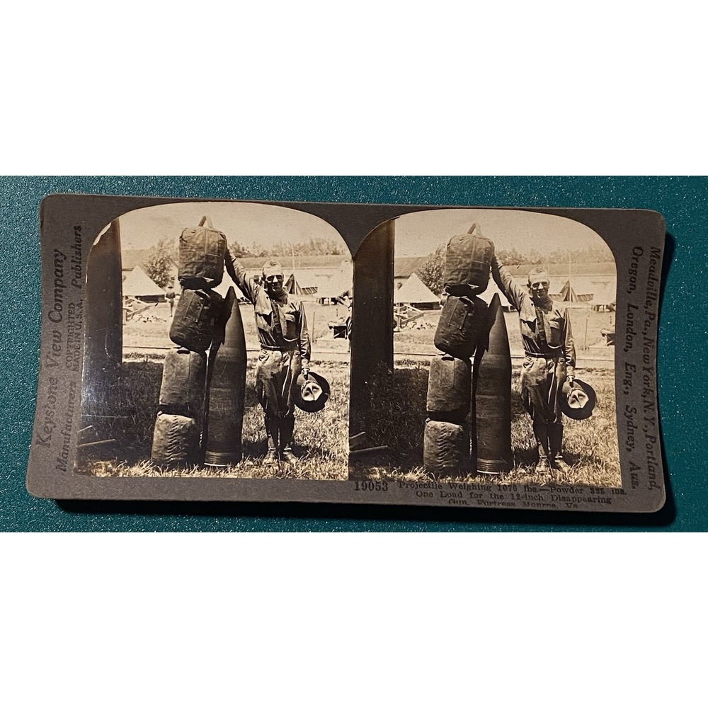 Projectile Weighing 1070 lbs., Powder Weighing 325 lbs. Keystone Stereoview
